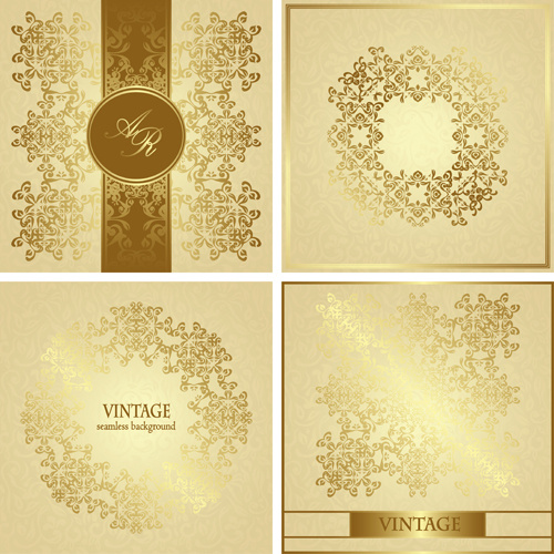 ornate golden invitations design 