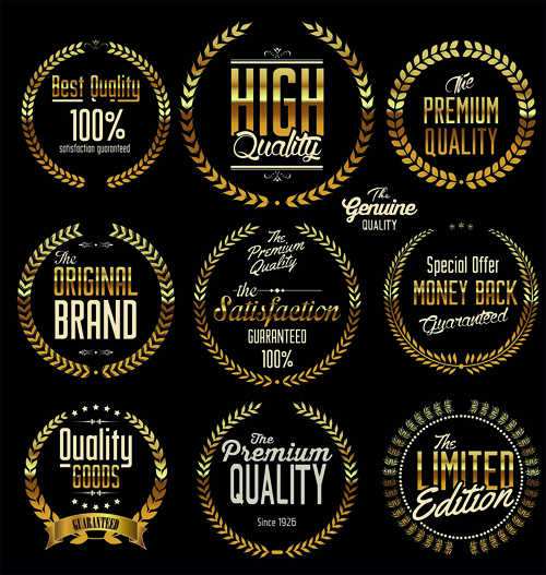 ornate high quality labels vector