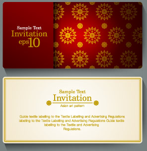 Ornate invitation cards design vector Vectors graphic art designs in