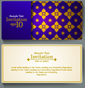 ornate invitation cards design vector
