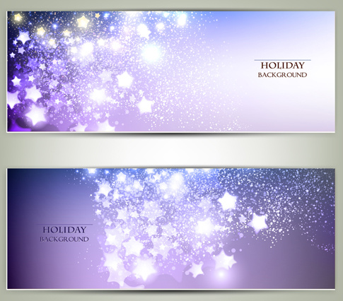 ornate stars with holiday banners vector