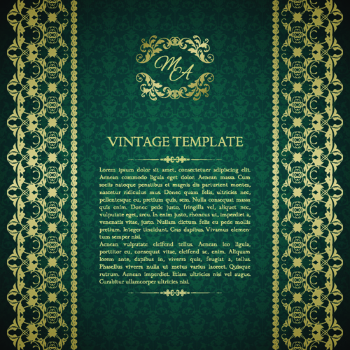 ornate vintage template background vector