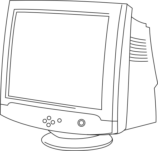 Outline Computer Monitor clip art