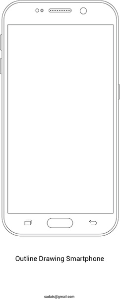 outline drawing smartphone
