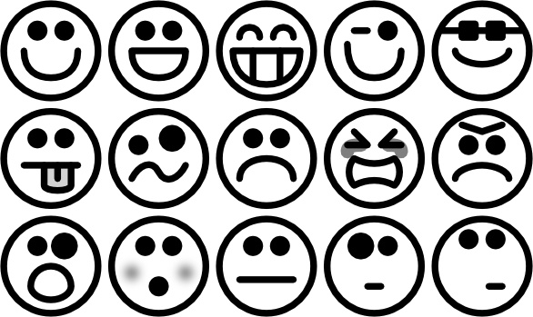 Outline Smile Icons clip art