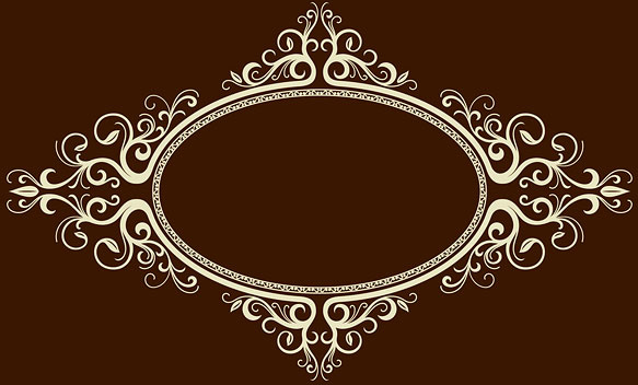 oval frame ornate vector