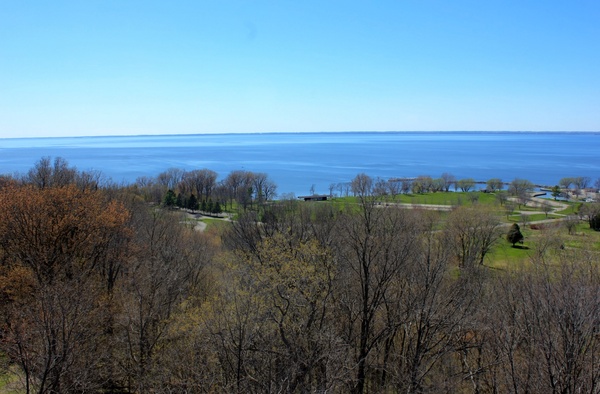 overlooking winnebago at high cliff state park wisconsin 