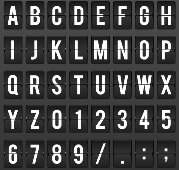 page turning alphabet with number vector