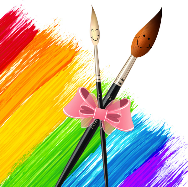 paintbrush drawing tool colorful background