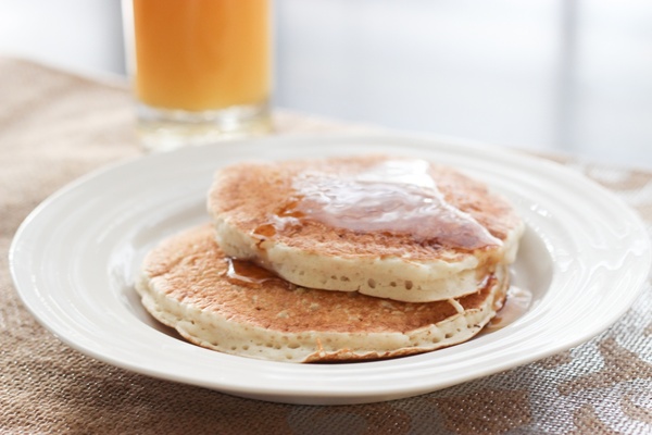 pancake breakfast with orange juice