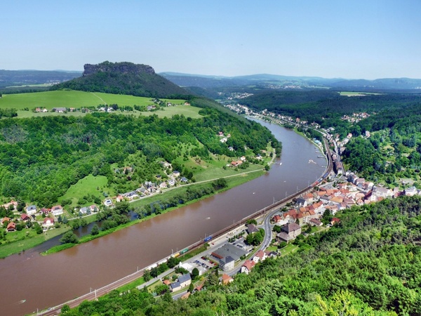 panoramic view to the lilienstein elbe k