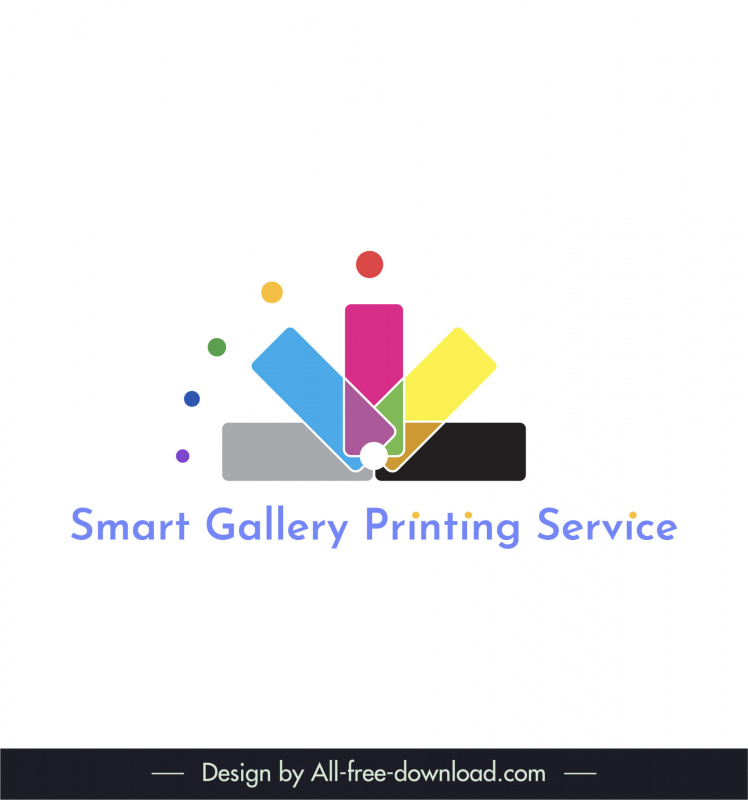 pantone illustration logo vector for printing service template modern colorful symmetric geometric design 