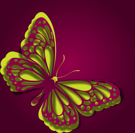 paper cut butterfly vector background set 