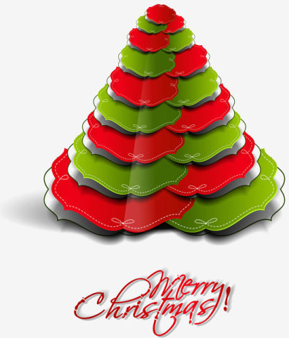 paper cut christmas tree design vector 