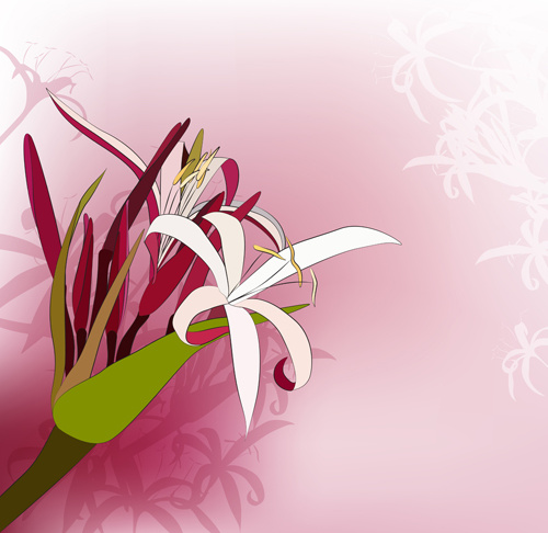 paper cut flower with pink background vector