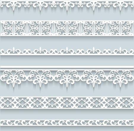 paper lace borders vector 
