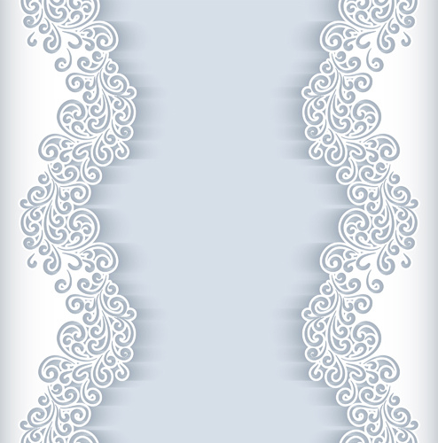 paper lace frame vector background 