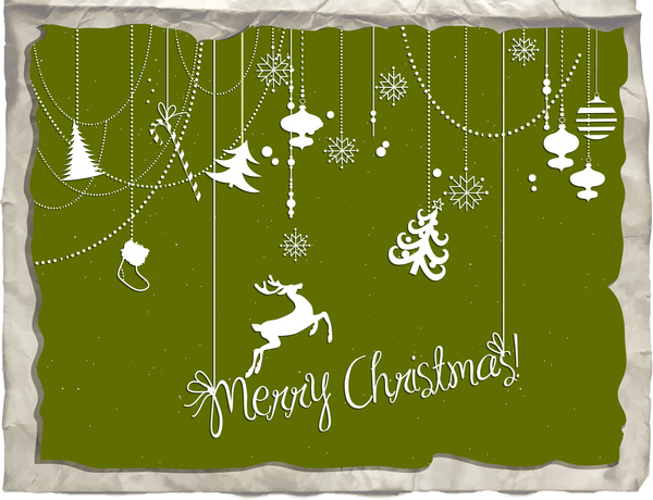 paper merry christmas card decor