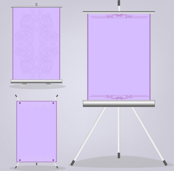 paper poster templates vertical violet roll design