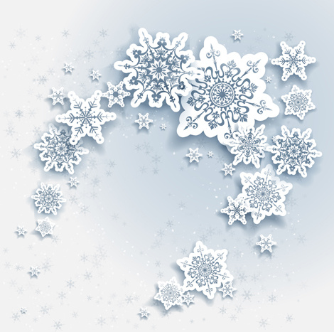 paper snowflake christmas whtie background vector 