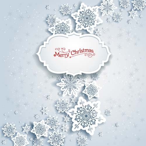paper snowflake christmas whtie background vector 