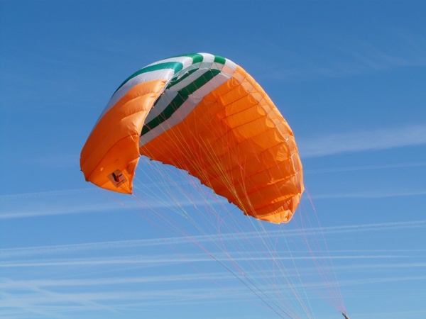 paragliding orange blue