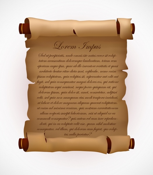 Royal paper scroll template 3d ragged vintage design Vectors graphic