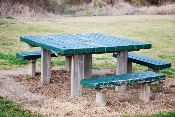 park bench and seats