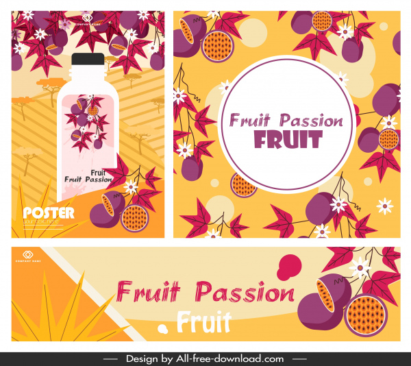 passion fruit advertising banner classical colorful decor