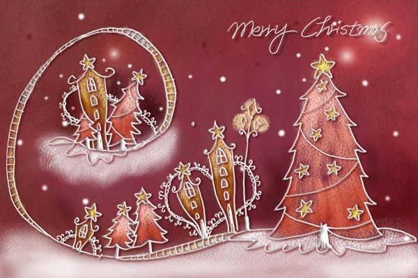 pastels handpainted christmas illustrator psd layered 7 