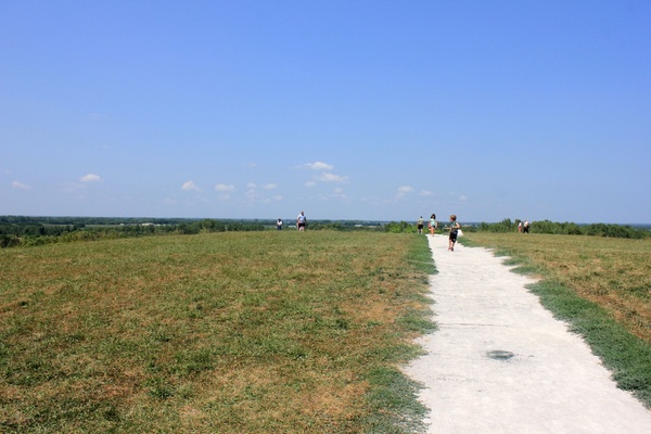 path at the top of the mounds at cahokia mounds illinois 