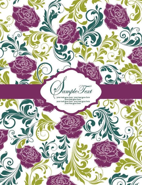 Pattern background Card vector004