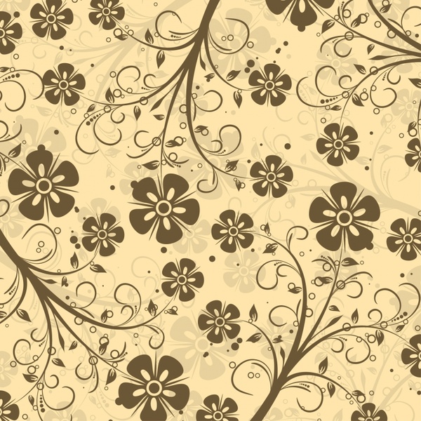 floral pattern template elegant flat retro decor
