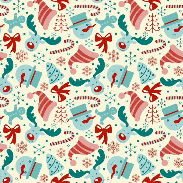 Download Pattern christmas elements seamless vector set Free vector ...
