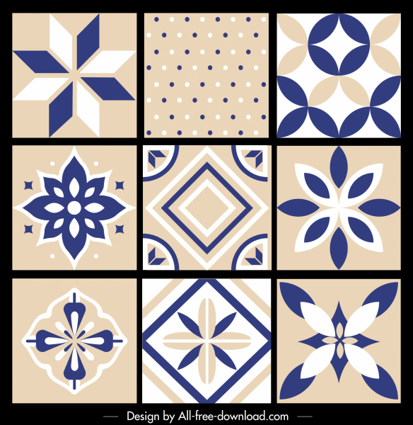 pattern design elements classical petals spots geometric decor