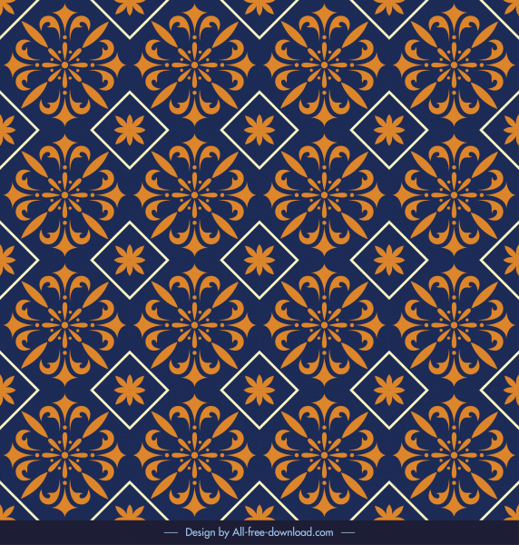 pattern template classical repeating symmetric petals sketch