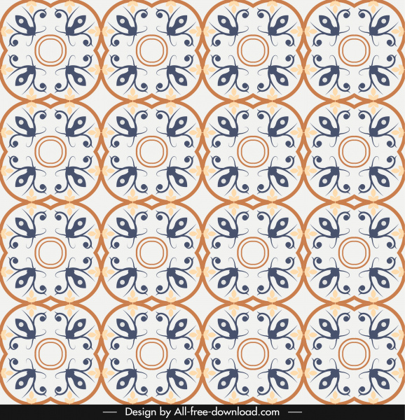 pattern template repeating classical symmetric shapes decor