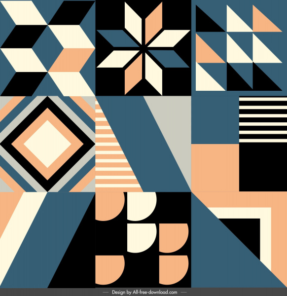 pattern templates classical symmetric geometrical decor