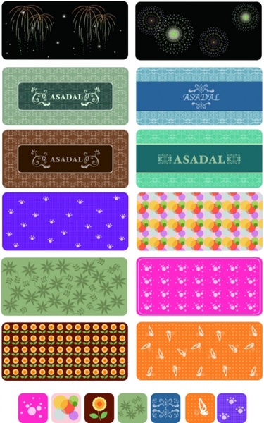 colorful pattern background sets various colored types