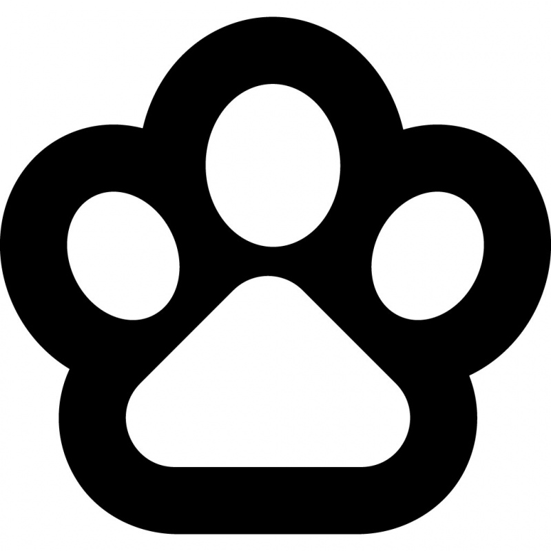 paw footprint sign icon flat contrast black white symmetric geometry outline