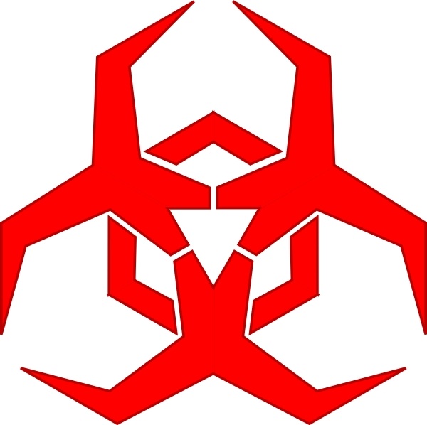 Pbcrichton Malware Hazard Symbol Red clip art