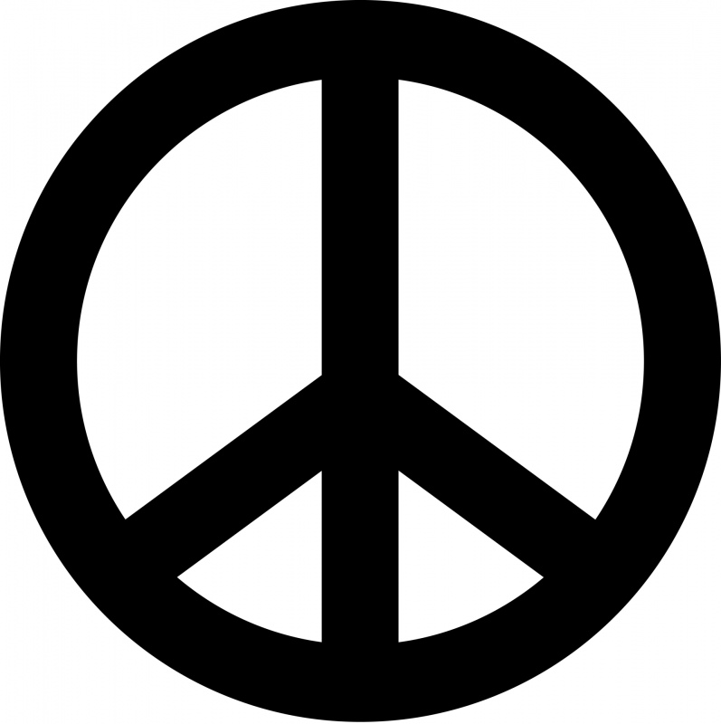 peace sign icon flat contrast symmetric shape