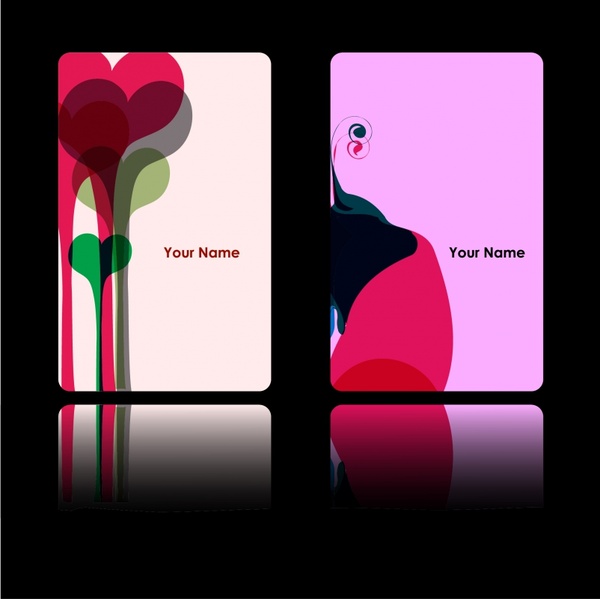 card templates hearts shapes abstract decor colorful design