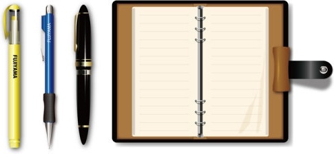 pen and notebook vector