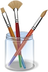 Pen brush on jar