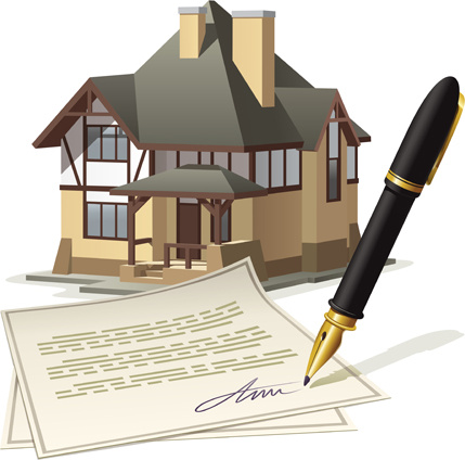 pen with house design vector