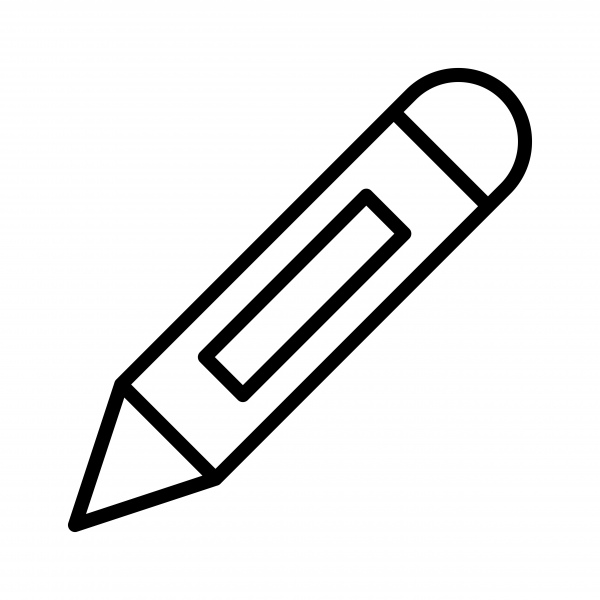 pencil line black icon