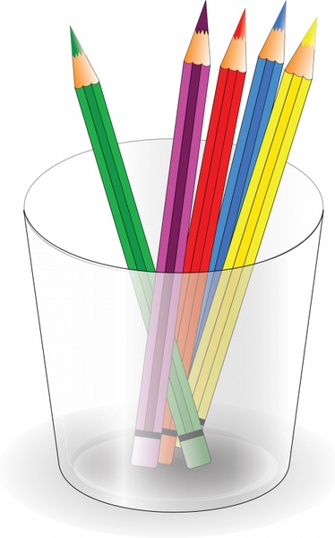 education background colorful pencils glass sketch 3d design