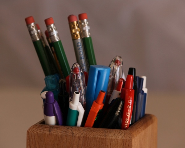 pencils ink pens pencil box
