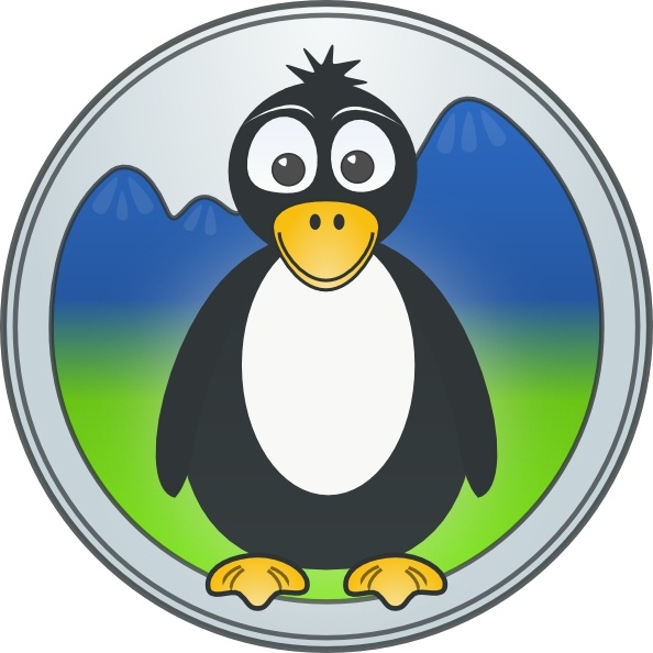 Penguin In The Mountains clip art